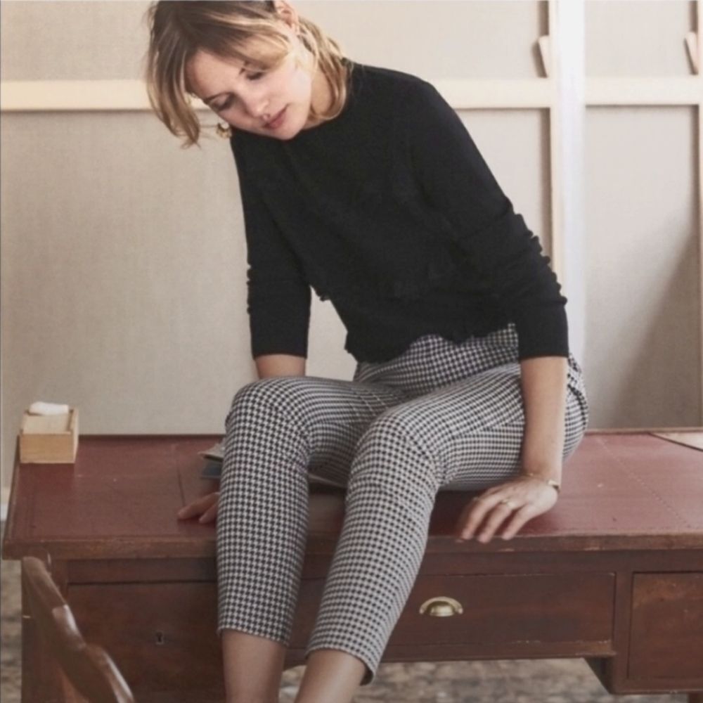 Women's Black and White Checkered Pants